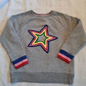 Mini Boden girls size 11/12 years gray sweatshirt with star